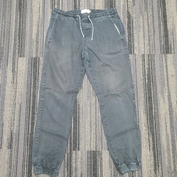 Freeworld Drawstring Cuffed Washed Black Chino Pants Size M - Picture 1 of 4